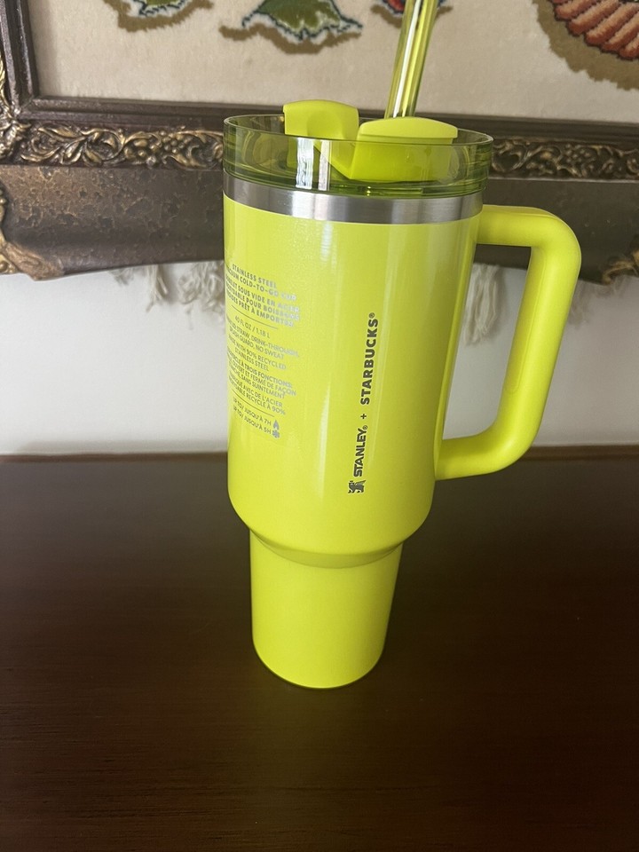 STANLEY X Starbucks 2024 Summer Exclusive Lime Green Shimmer 40oz