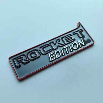 Glossy Black & Red ROCKET EDTION Block Bar Badge for Mercedes Benz 700 800 900