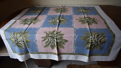 Fab Quality Chintz Vintage 60s Quality Made in Ireland Floral Tablecloth Dunmay