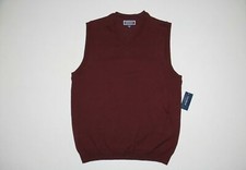 New Club Room Men's Small Red Plum V-Neck Sweater Vest