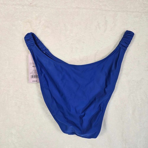 Wild Fable Low-Rise Extra Cheeky Ultra High Leg Bikini Bottom Women X-Large Blue - Picture 4 of 8
