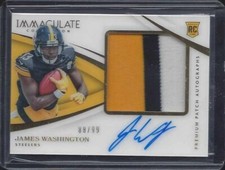JAMES WASHINGTON 2018 IMMACULATE ACETATE JUMBO RPA 3 COLOR PATCH AUTO RC #D /99