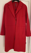 Marc Cain Sports Wool Zip Coat In Cranberry Red Uk Size 10