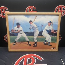Mickey Mantle, Willie Mays & Duke Snider Autographed 20x24 Framed Signed JSA