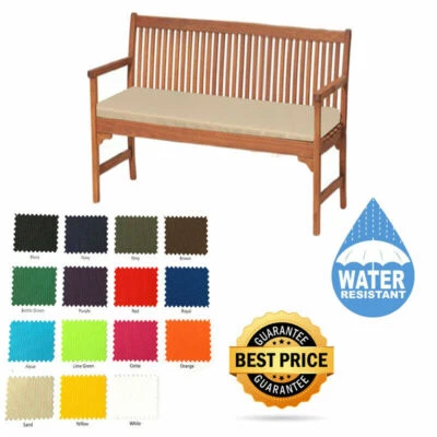 OUTDOOR 2 3 4 SEATER BENCH PAD WATER RESISTANT FABRIC GARDEN SEAT CUSHION