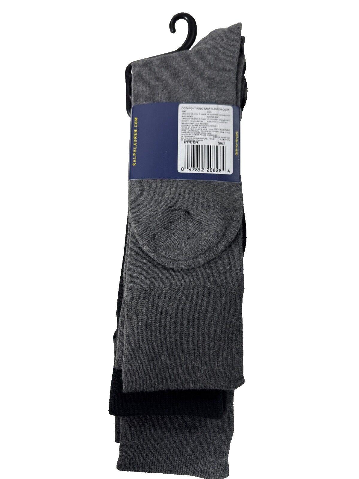 PONY Polo Ralph Lauren 3 Paia Vestito Nero Righe Nero Grigio Calzini Uomo 10 13