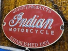 VINTAGE INDIAN MOTORCYCLE PORCELAIN SIGN OLD SALES SERVICE DEALER ADVERTISING