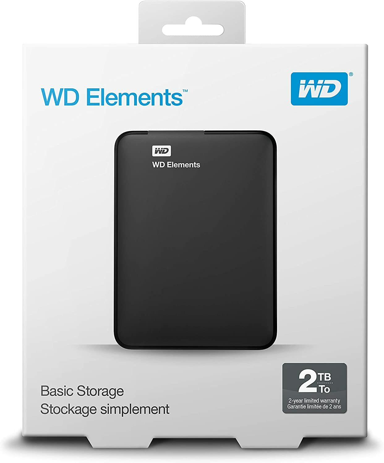 Disque dur externe 2 To Western Digital USB 3.0 noir universel pour PC Windows et Mac