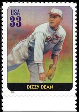 US Scott # 3408s, Dizzy Dean : Legends of Baseball, 2000 33¢ Stamp MNH
