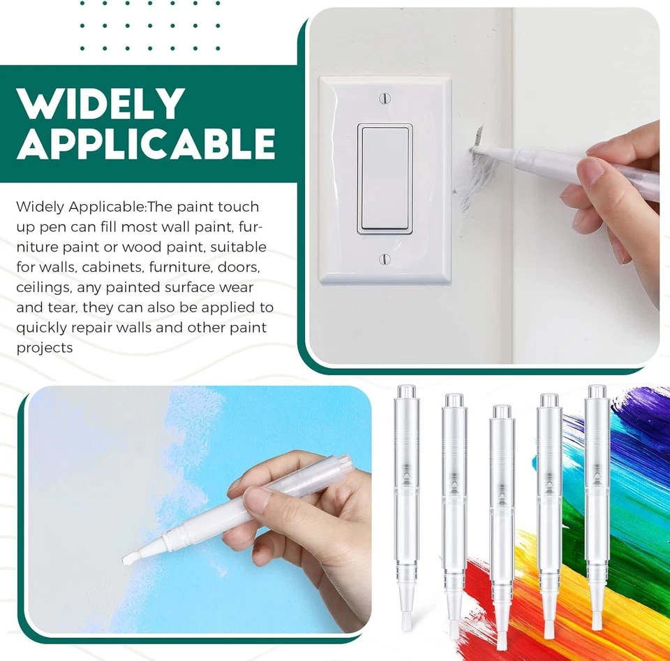 Paquete de 2 bolígrafos de pintura de retoque bolígrafo de pincel recargable bolígrafo de aceite vacío transparente P Foto 3 de 4