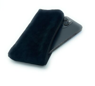 Stoff Reissverschluss Handy Tasche Soft Case Etui schwarz mit