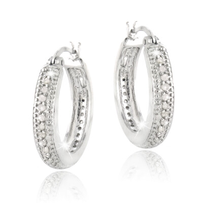 0,50ct. TDW Diamant 20 mm Creolen in Messing