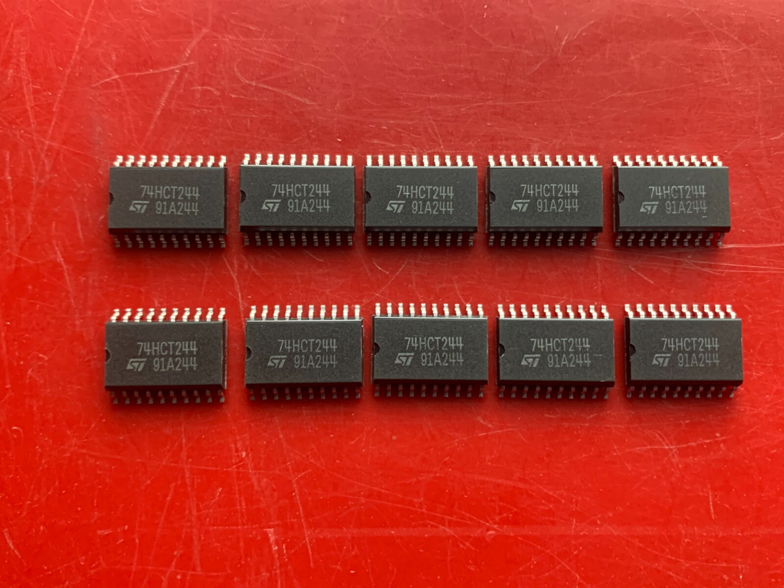 10x 74HCT244DW ST MICRO IC BUF NON-INVERT 5.5V 20 PIN SOIC