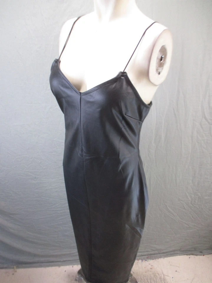 Vestido Almost Famous Talla L Mujer Negro Cremallera Espalda Abierta Cami Imitación Cuero 382 Foto 3 de 4