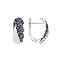 Creole, Ohrringe Ohrschmuck Silber Zirkonia Steine Silberohrringe Echtschmuck