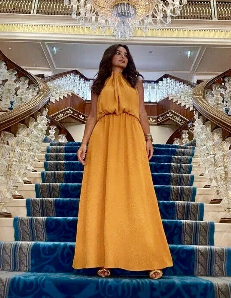 backless satin dress long Halter Neck Long Dress Satin Mermaid Skirt main image 0