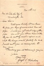 Joseph Richardson Concord MA 1909 Letterhead signed