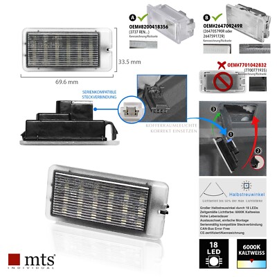18 LED Kofferraum Leuchte Beleuchtung Renault Clio Twingo Captur  