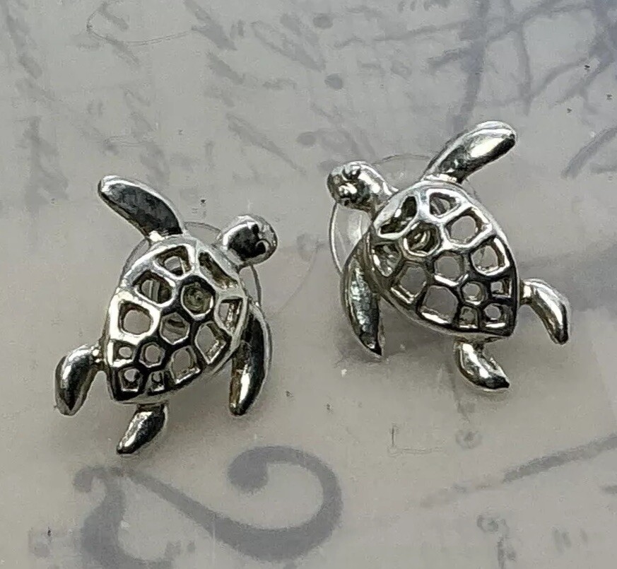 Hawaiian Honu Turtle Open Shell Patterned 925 Ste… - image 6