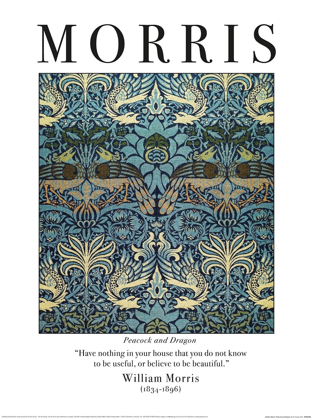 William Morris - Peacock and Dragon - Official 30 x 40cm Fine Art Print PPR54560
