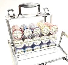 600pc 10g Ceramic Valentino Poker Chip Set/With Case