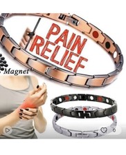 Magnetic Therapy Silver Bracelet. Natural Relief for Arthritis  Joint Pain