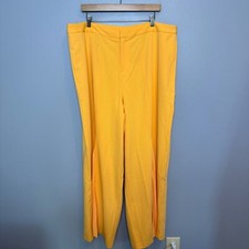 ELOQUII wide leg front hem fan pleat trousers in mango size 18 Womens Plus Size
