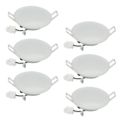 Facon 6Pack 3in LED 12V RV Recessed Puck Light Cabinet Light W/Quick Connector