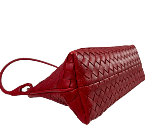 Bottega Veneta Red Nappa Leather Intrecciato Clutch Shoulder Bag 179198 $2900 - Picture 10 of 18