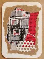 ACEO Original Art 2,5" x 3,5" Kolaż z mediów mieszanych