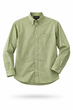 Eddie Bauer Men  s Button Down Shirt Green Cotton Long Sleeve Pocket Size M
