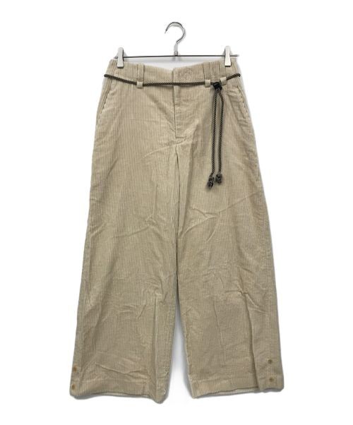 ETHOSENS White Corduroy Slacks for Men