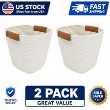 Better Homes Gardens White Cotton Rope Storage Basket 14in Large