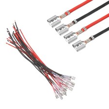 30Pcs, Female Spade Crimp Terminal 6.30mm 30cm Wires Red/Black