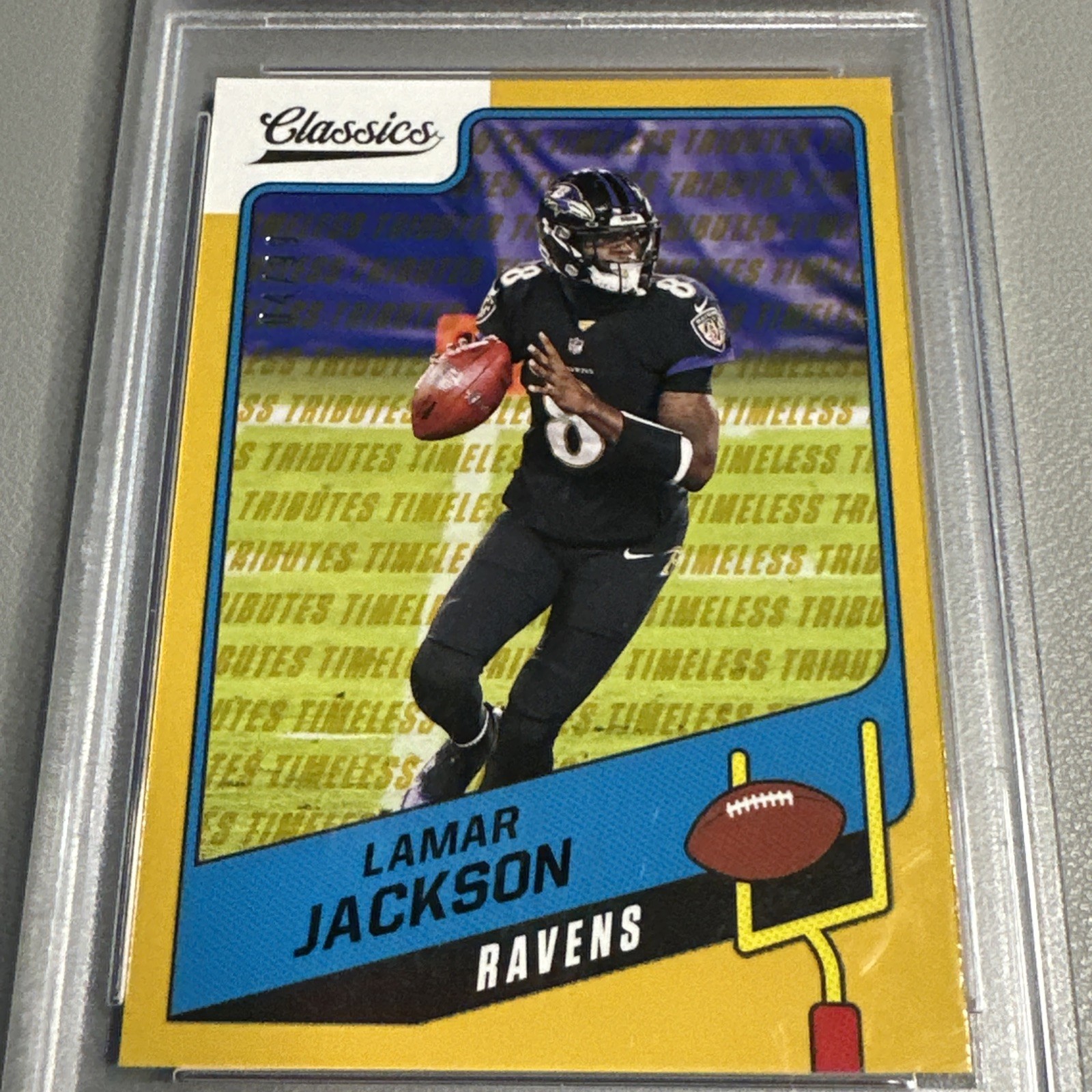2021 Panini Classics - Lamar Jackson - Timeless Tributes Gold - /99 - PSA 10 view 4