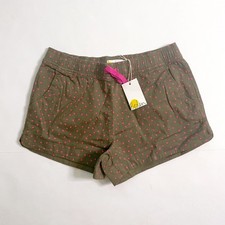 NWT Mini Boden Green Pink Polka Dot Heart Pocket Shorts, Size 13
