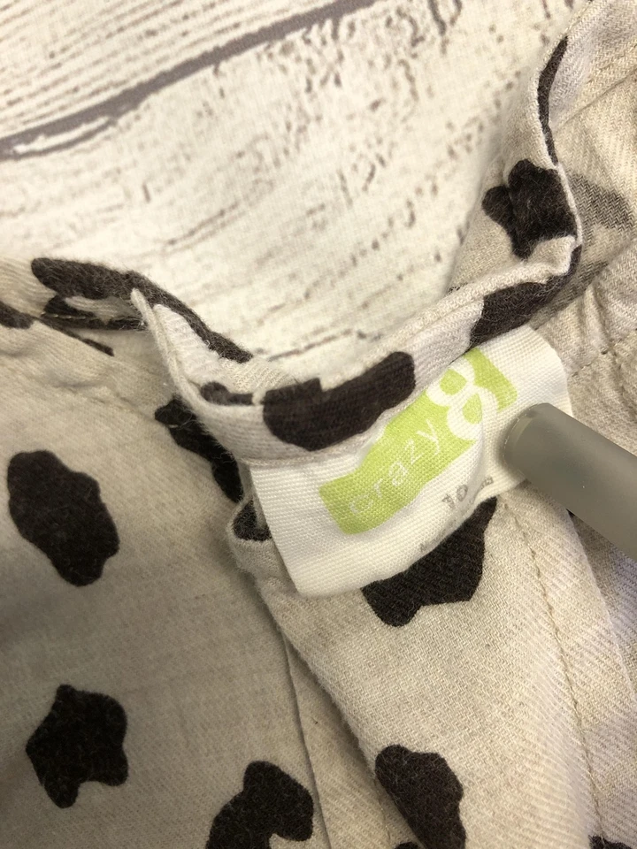 Vestido Crazy 8 Niñas 10 Beige Estampado Leopardo Cintura Elástica Manga 3/4 Puños con Botones Foto 4 de 4