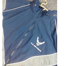 Skilcraft US Air Force PTU Jacket Mens Large Long Navy Blue Windbreaker Military