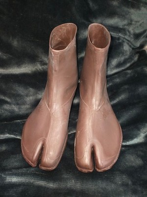 Braune Gummi Japan 24,5cm Tabi Stiefel weiche Bauern Gummisocken
