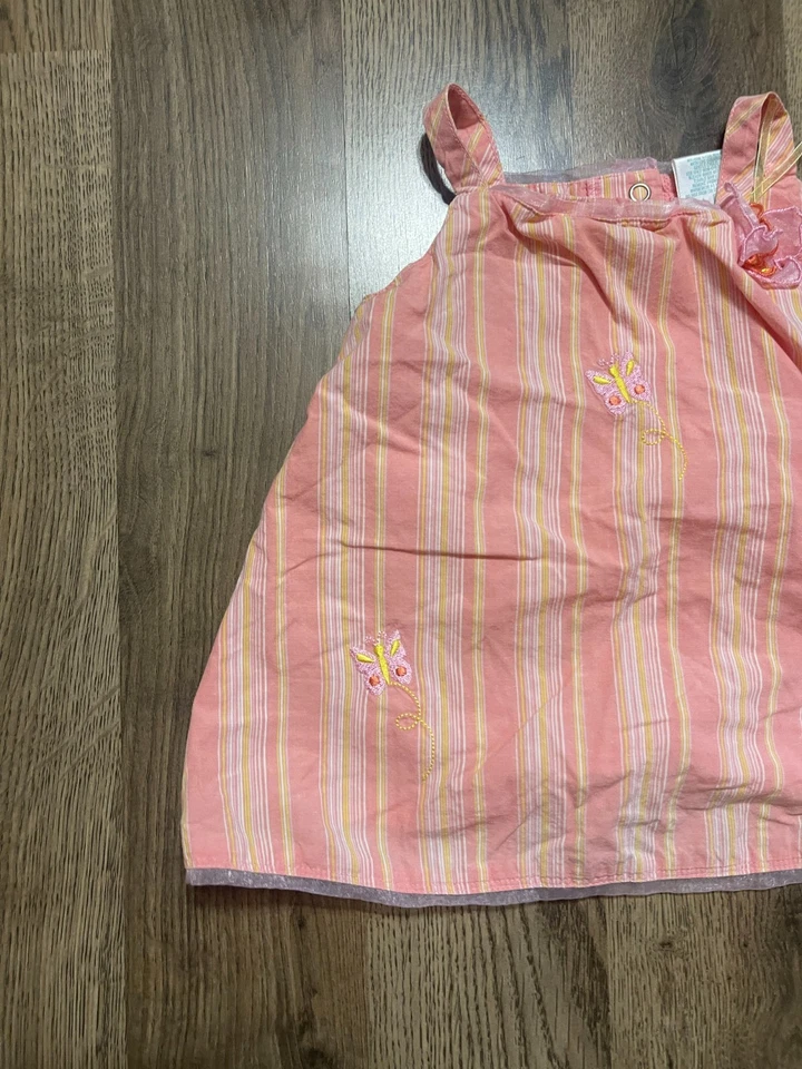 Baby Connection Dress, Infant Girls Size 6/9 Months, Pink Yellow White Butterfly - Image 3 of 4