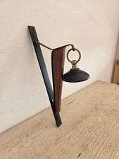 Vintage Lampadario Applique da Parete in Ferro e Legno Anni 60