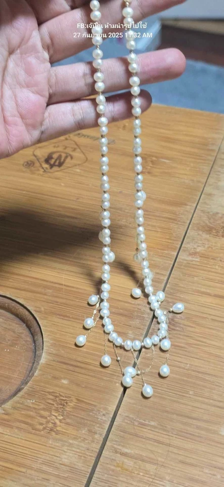 Necklace 14k Gold Pearl  Long 16 Inched Brand Zales - Image 4 of 4