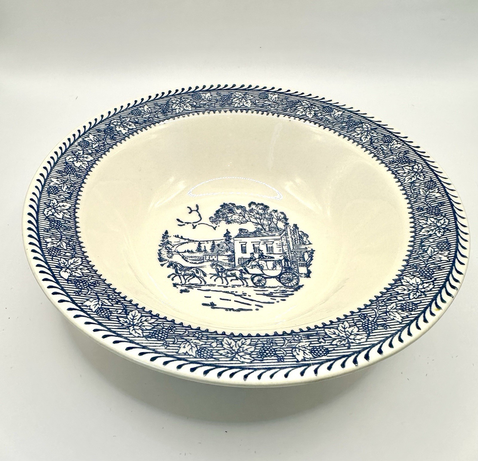 Vintage Homer Laughlin Transferware bowl in Shakespeare Country Blue Pattern