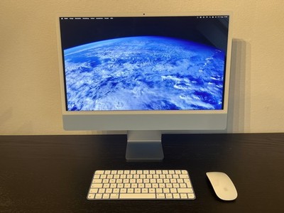 Apple iMac 24 Zoll (256GB SSD, Apple M1, 3,20GHz, 8GB, 7-Core GPU) Blau