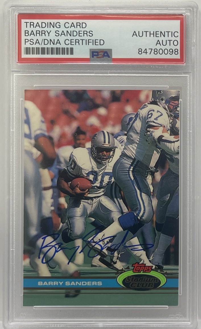 1991 Stadium Club Barry Sanders Auto #361 PSA DNA Certified Authentic Autograph