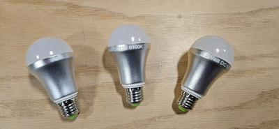 NEW 3 - 12V DC LED Light Bulb 1.2W E26 Base 6100K Daylight Low Voltage A19 8-18V