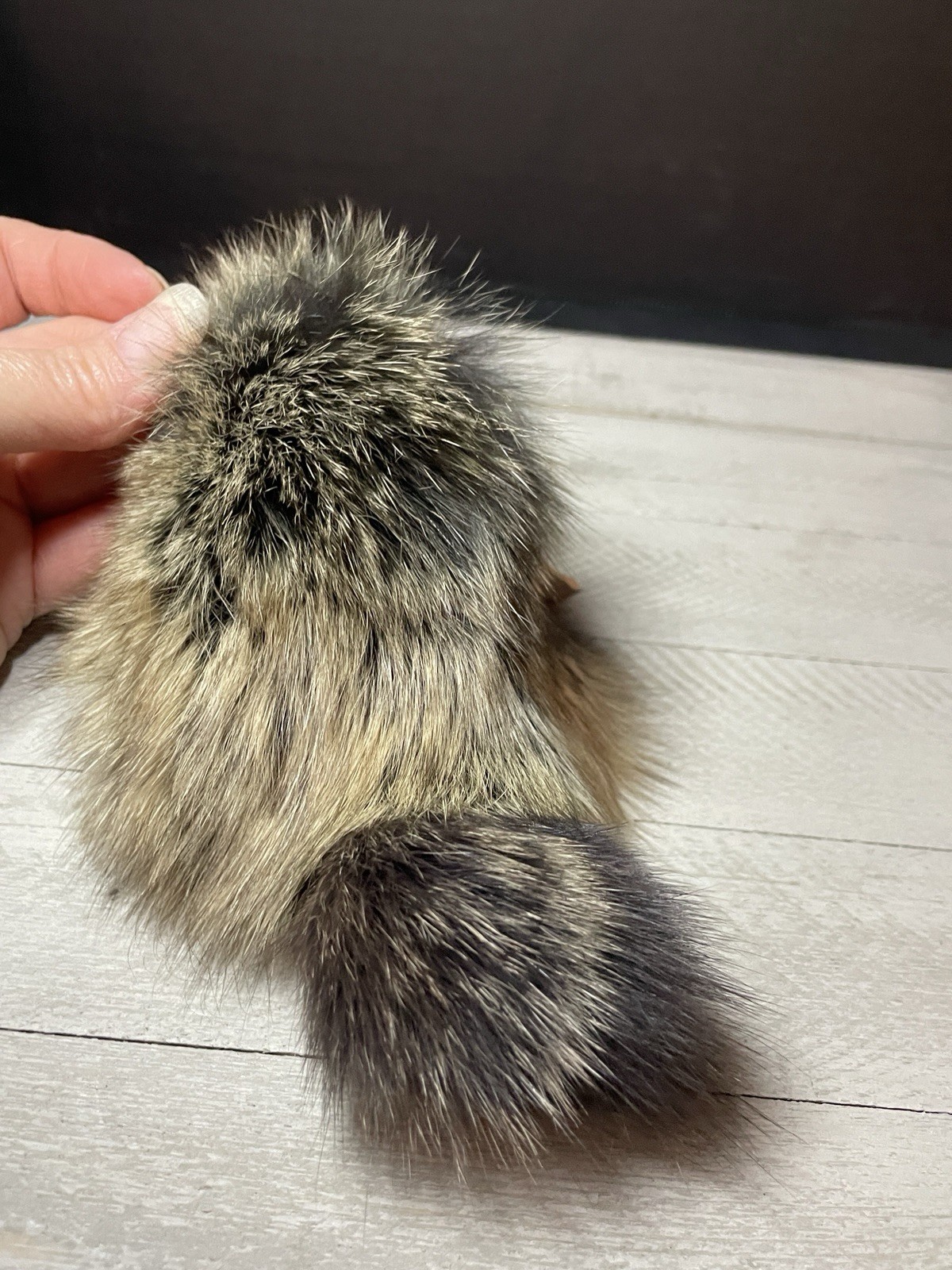 Soft Real Fur Keychain Fox With Attached Tail -Squeaks When Shaken- Korea