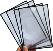 4Pcs Page Magnifier for Reading, 3X Magnifying Lens Sheet/Bookmark Flat Magnifie
