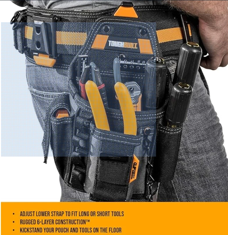 TOUGHBUILT TB-CT-34 Small Electrician's  Tool Belt Pouch Utility Waist Bag - Image 2 of 3