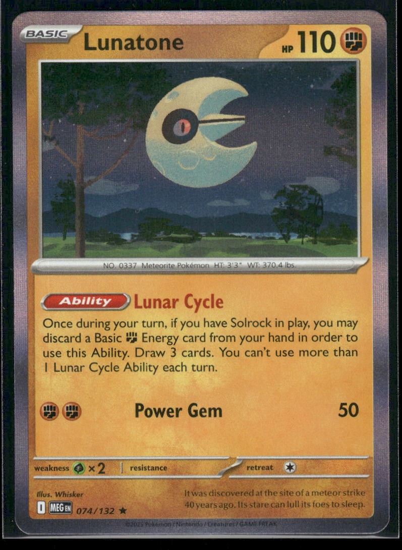 Lunatone Rare ME01: Mega Evolution 074/132 NM